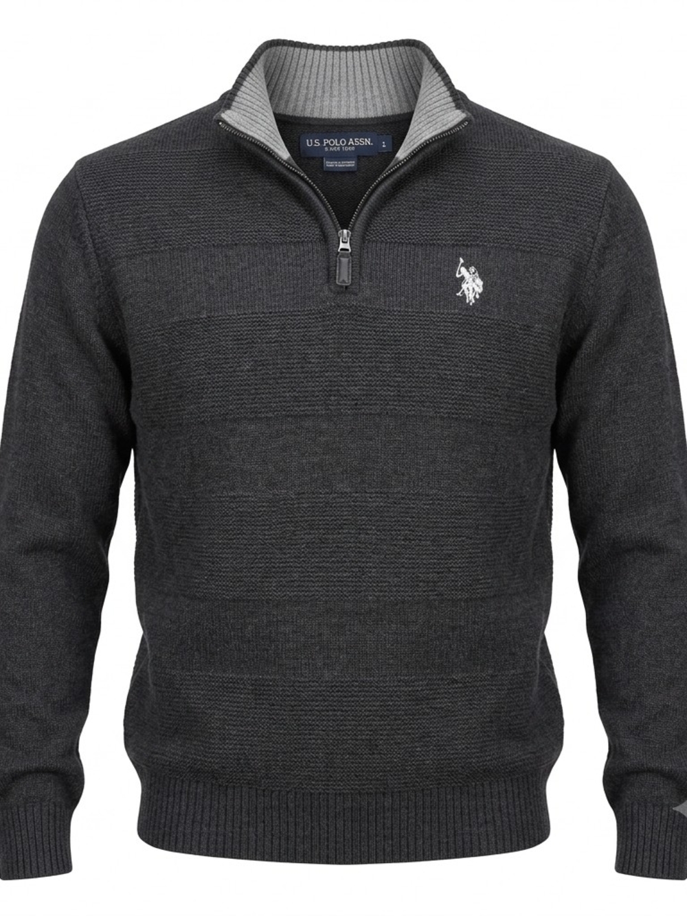 US POLO ASSN. Men's Quarter-Zip Sweater - Large